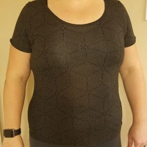 Lularoe Classic T, black and cream, M